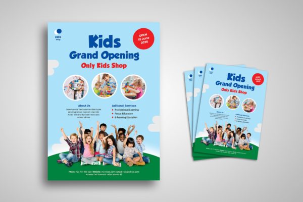 早教培训招生儿童乐园活动海报设计模板 Kids Flyer缩略图 早教培训招生儿童乐园活动海报设计模板 Kids Flyer