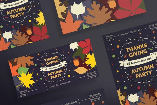 感恩节活动派对传单&海报设计模板 Thanksgiving Party Flyer and Poster Template缩略图 感恩节活动派对传单&海报设计模板 Thanksgiving Party Flyer and Poster Template