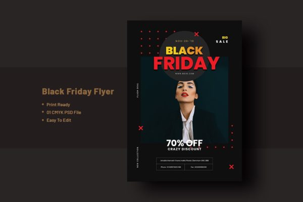 黑色星期五购物节女装大促活动广告海报传单模板v3 Black Friday Flyer Template V-3缩略图 黑色星期五购物节女装大促活动广告海报传单模板v3 Black Friday Flyer Template V-3