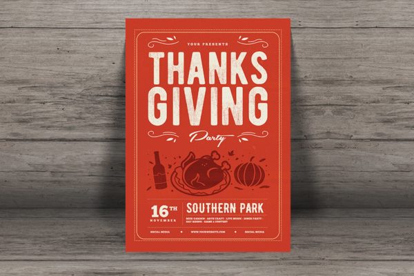 感恩节庆祝活动海报设计模板 Thanksgiving flyer缩略图 感恩节庆祝活动海报设计模板 Thanksgiving flyer