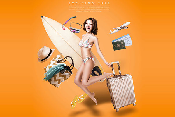夏季假期海边旅行活动宣传海报模板缩略图 夏季假期海边旅行活动宣传海报模板
