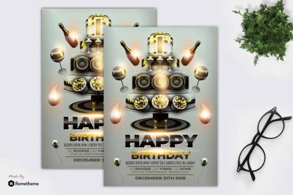 生日会活动派对海报传单设计模板 Happy Birthday Flyer Template MR缩略图 生日会活动派对海报传单设计模板 Happy Birthday Flyer Template MR