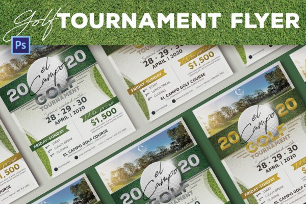 高尔夫锦标赛体育赛事广告海报传单设计模板 Golf Tournament Flyer缩略图 高尔夫锦标赛体育赛事广告海报传单设计模板 Golf Tournament Flyer