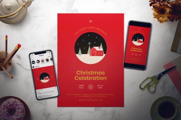 简约风圣诞节促销活动海报设计模板 Christmas Flyer Set缩略图 简约风圣诞节促销活动海报设计模板 Christmas Flyer Set
