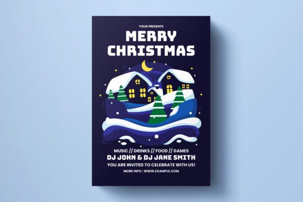 圣诞节庆祝活动海报传单设计模板素材 Christmas Flyer Template