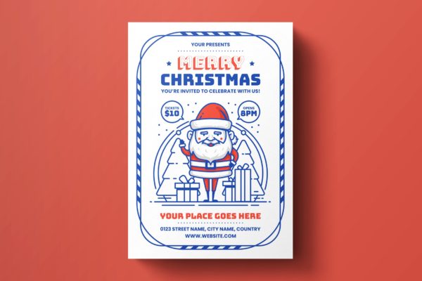 创意圣诞节主题海报传单设计模板素材 Christmas Flyer Template
