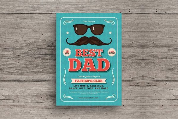时尚的父亲节传单模板 Father\\’s Day Flyer