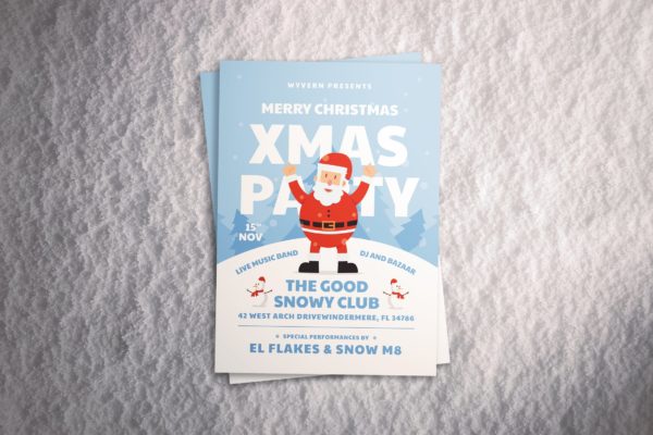 圣诞节堆雪人活动海报传单设计模板 Christmas Party Flyer缩略图 圣诞节堆雪人活动海报传单设计模板 Christmas Party Flyer
