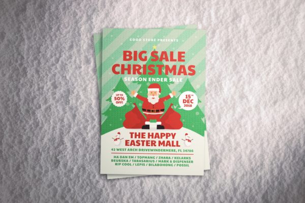 圣诞节促销海报传单设计模板 Christmas Sale Flyer
