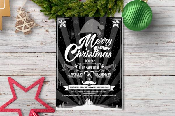 夜店圣诞节主题派对活动海报传单设计模板 Christmas Party – Flyer Template缩略图 夜店圣诞节主题派对活动海报传单设计模板 Christmas Party – Flyer Template