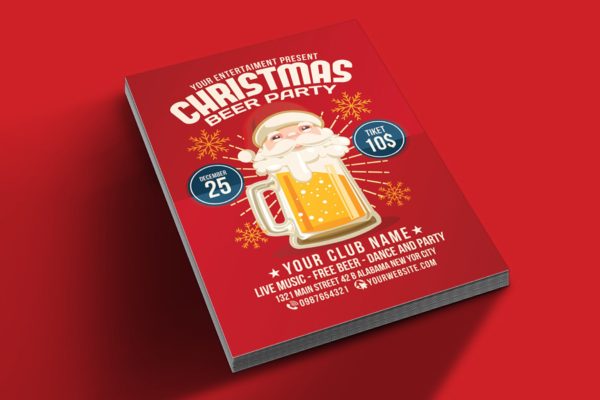圣诞节啤酒派对活动传单海报设计模板 Christmas Beer Party缩略图 圣诞节啤酒派对活动传单海报设计模板 Christmas Beer Party