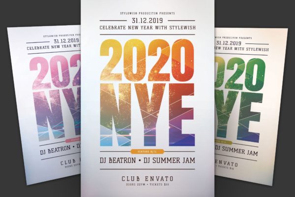 2020年创意背景字体新年主题海报传单设计模板 New Year Flyer缩略图 2020年创意背景字体新年主题海报传单设计模板 New Year Flyer