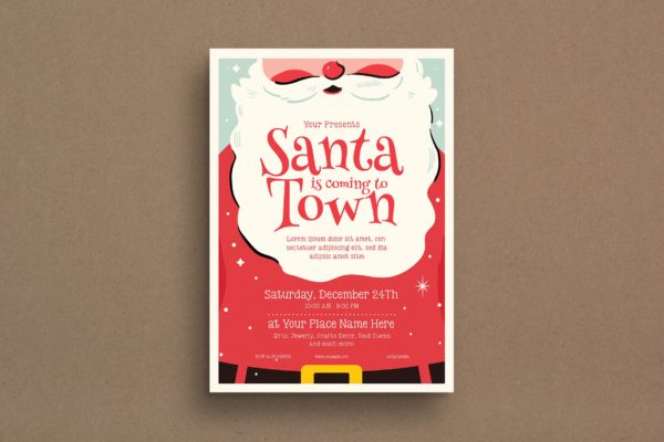 圣诞老人主题活动海报传单设计模板 Christmas Santa Event Flyer缩略图 圣诞老人主题活动海报传单设计模板 Christmas Santa Event Flyer