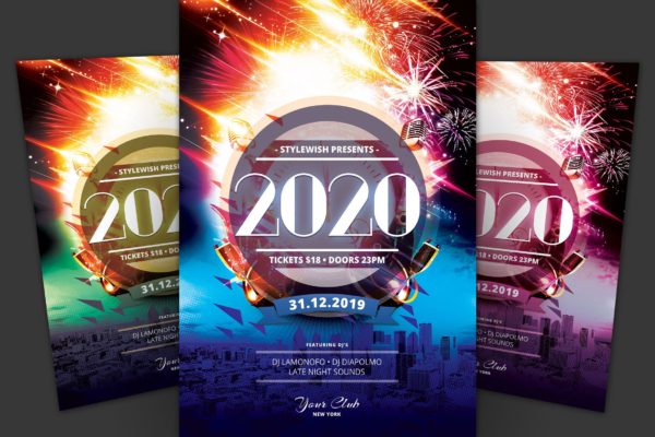 2020年新年倒计时活动邀请海报传单模板 New Year Flyer缩略图 2020年新年倒计时活动邀请海报传单模板 New Year Flyer