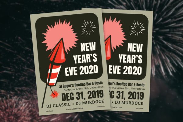 2020年酒吧新年倒数活动海报传单模板 New Year’s Eve Flyer缩略图 2020年酒吧新年倒数活动海报传单模板 New Year’s Eve Flyer