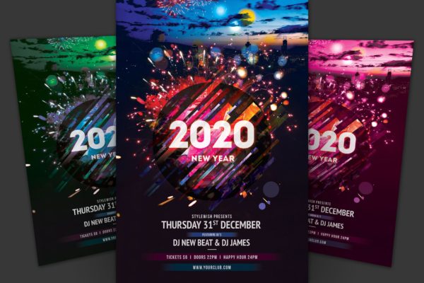 2020年新年倒数活动暨DJ音乐节活动海报传单模板 New Year Flyer缩略图 2020年新年倒数活动暨DJ音乐节活动海报传单模板 New Year Flyer