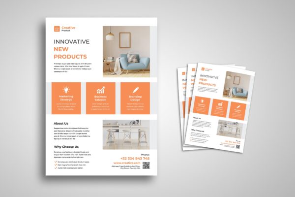 创意家具设计公司简介宣传单设计模板 Creative Flyer缩略图 创意家具设计公司简介宣传单设计模板 Creative Flyer