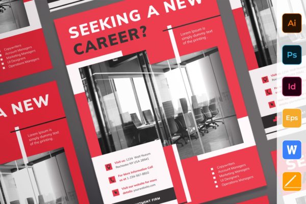 人力资源公司创意海报设计模板 Recruitment Firm Poster