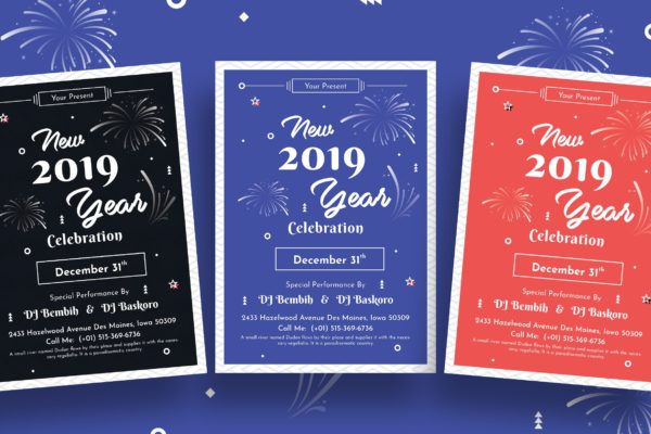 新年主题DJ音乐派对海报传单模板v1 New Year Party Flyer-01缩略图 新年主题DJ音乐派对海报传单模板v1 New Year Party Flyer-01