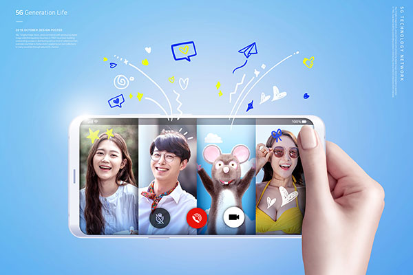 5G生活主题网络直播/视频通话海报设计素材缩略图 5G生活主题网络直播/视频通话海报设计素材