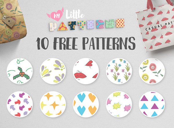 10个手绘几何和花卉图案 10 Free Geometric & Floral Patterns