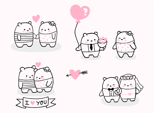 恋爱中的小白熊 Lovely bears in love set缩略图 恋爱中的小白熊 Lovely bears in love set
