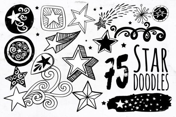 星星涂鸦图案剪贴画 Star PNG Vector, Star Doodle ClipArt缩略图 星星涂鸦图案剪贴画 Star PNG Vector, Star Doodle ClipArt