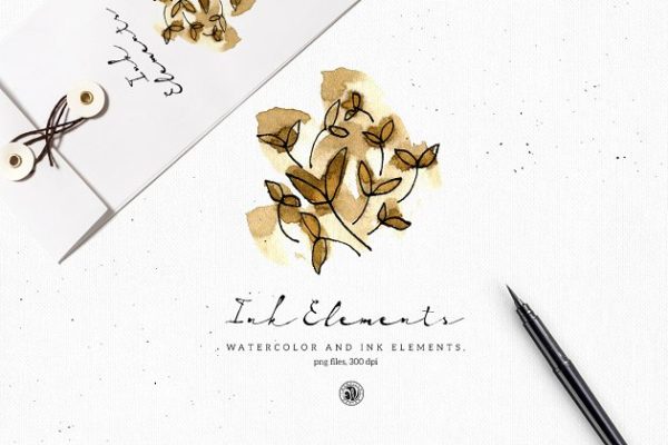 水彩墨水元素 Ink Elements with Watercolor缩略图 水彩墨水元素 Ink Elements with Watercolor