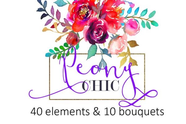 紫色水彩花卉剪贴画 Purple Watercolor Flowers Clipart缩略图 紫色水彩花卉剪贴画 Purple Watercolor Flowers Clipart