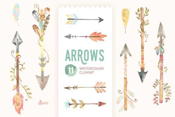水彩剪贴画箭头 Arrows Watercolor Clipart缩略图 水彩剪贴画箭头 Arrows Watercolor Clipart