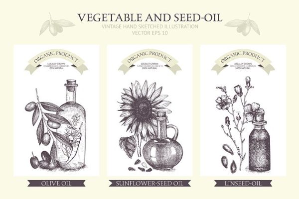 植物油相关设计素材包 Seed Oil Design Collection