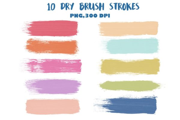 干笔水彩笔画剪贴画 Dry brush strokes clip art缩略图 干笔水彩笔画剪贴画 Dry brush strokes clip art