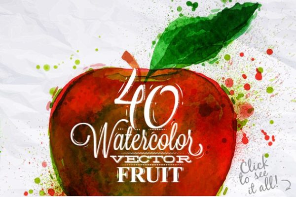 各种水果水彩剪贴画 Fruit Watercolor缩略图 各种水果水彩剪贴画 Fruit Watercolor