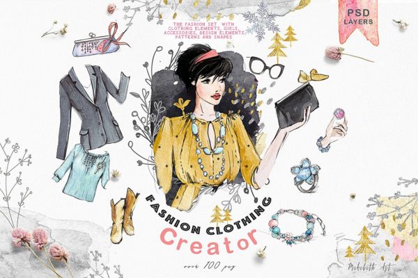 时尚服饰插画设计素材包 Fashion clothing creator缩略图 时尚服饰插画设计素材包 Fashion clothing creator