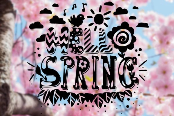 “春天来了”英文引语叠层模板 Hello Spring Overlay