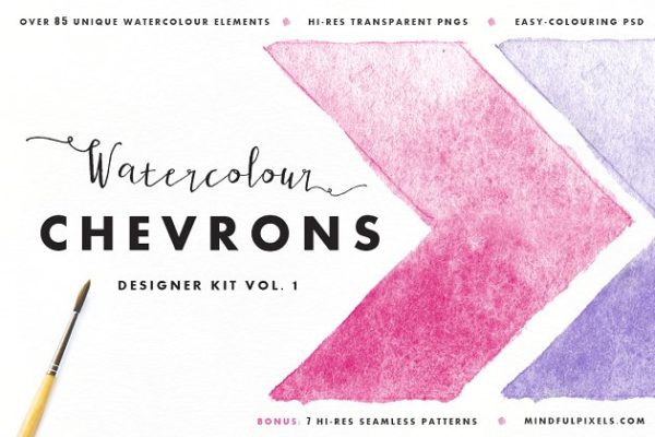 水彩箭头标志套件 Watercolor Chevron Kit缩略图 水彩箭头标志套件 Watercolor Chevron Kit