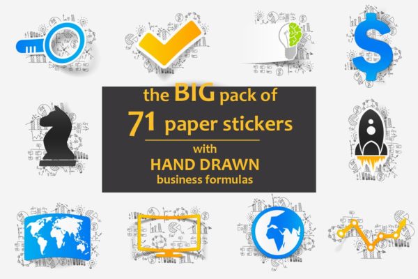 71款商务公式贴纸图案插画 71 PAPER STICKERS-business formulas缩略图 71款商务公式贴纸图案插画 71 PAPER STICKERS-business formulas