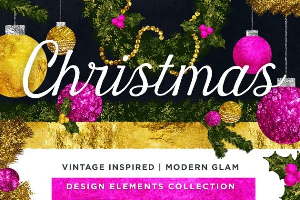 经典华丽圣诞节手绘元素插画 Hand Drawn Christmas: Vintage + Glam缩略图 经典华丽圣诞节手绘元素插画 Hand Drawn Christmas: Vintage + Glam