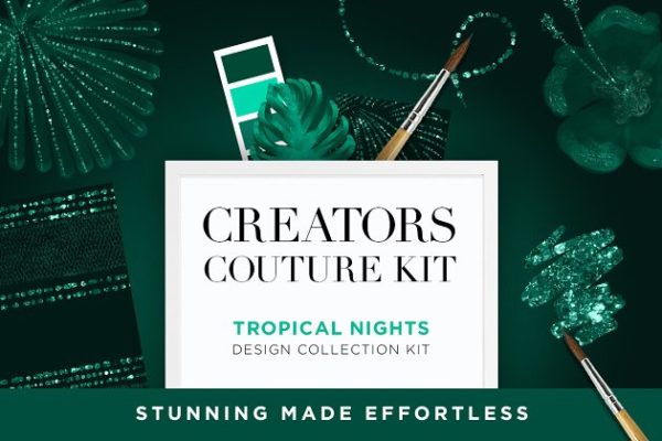 晚礼服时装装饰设计套件 Tropical Nights Couture Design Kit缩略图 晚礼服时装装饰设计套件 Tropical Nights Couture Design Kit