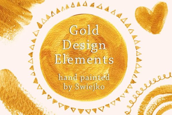 丙烯酸金属油漆插画图案 Gold Design Elements II缩略图 丙烯酸金属油漆插画图案 Gold Design Elements II