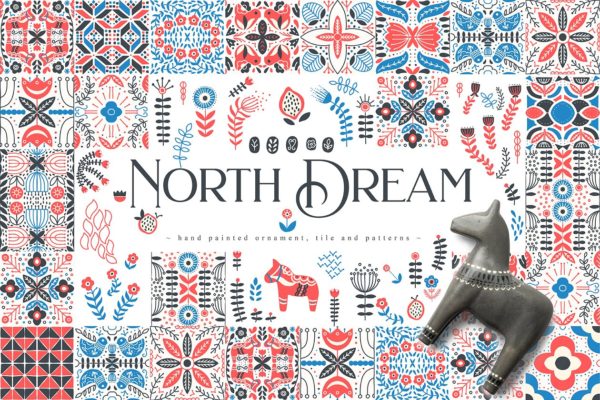 温暖北方主题手绘花纹图案 North Dream Hand Painted Collection