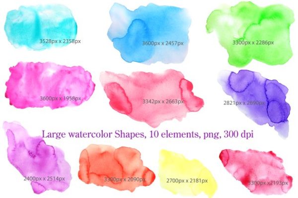 不规则水彩晕染图形纹理 Large Watercolor texture Shape
