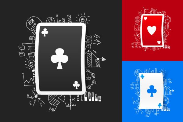 9款纸质扑克牌贴纸&手绘的商业公式 9 PLAYING CARD STICKERS