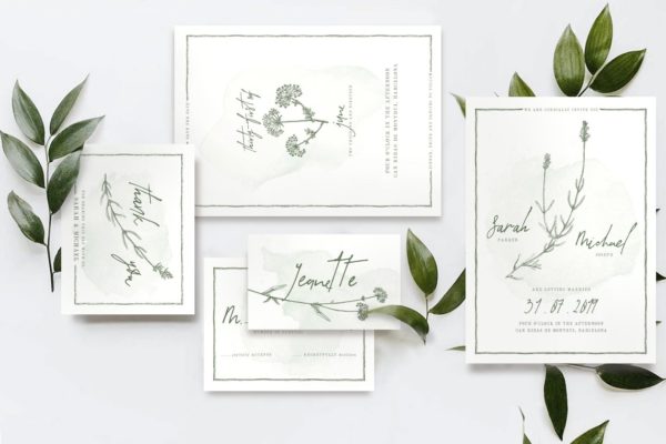 简单而优雅的自然素材婚礼请柬设计模板 Natural Floral Wedding Suite缩略图 简单而优雅的自然素材婚礼请柬设计模板 Natural Floral Wedding Suite