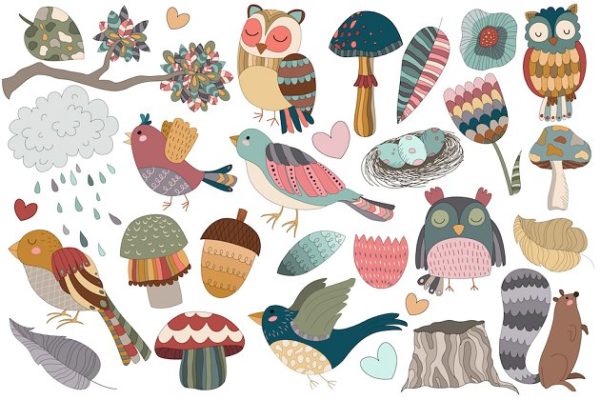 林地动植物插图设计元素 Woodland Designs Vector & PNG Pack缩略图 林地动植物插图设计元素 Woodland Designs Vector & PNG Pack