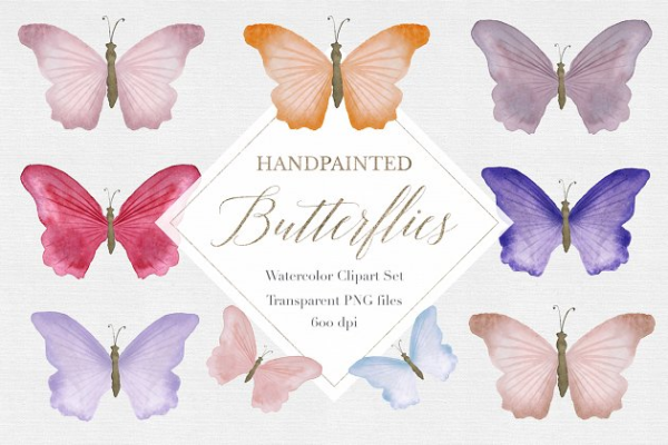 独特的手绘水彩蝴蝶插画设计 Watercolor Butterfly Clipart缩略图 独特的手绘水彩蝴蝶插画设计 Watercolor Butterfly Clipart