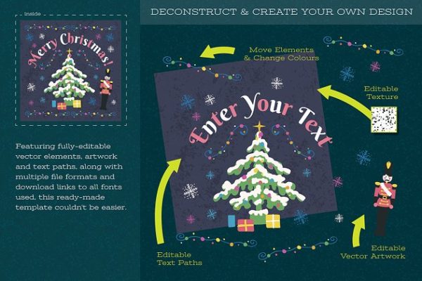 圣诞节主题插画设计模板 Christmas Illustration and Template缩略图 圣诞节主题插画设计模板 Christmas Illustration and Template
