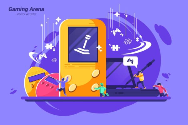 游戏竞技场概念矢量插画 Gaming Arena – Vector Illustration