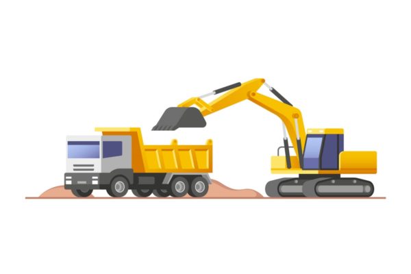 建筑施工现场矢量插画素材 Construction Site
