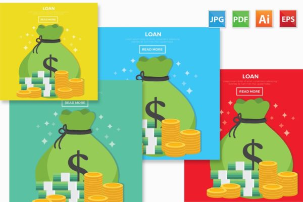 P2P互联网金融网上贷款矢量插画素材 Loan design缩略图 P2P互联网金融网上贷款矢量插画素材 Loan design
